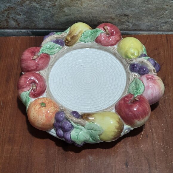 Vintage Fitz and Floyd Fruit Fair Pillar Candle Holder Base Underplate - Picture 5 of 11